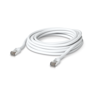 Cabo de rede de 8m (branco) da Ubiquiti para exterior. Com revestimento resistente a intempéries e UV, e blindagem superior S/FTP para proteção máxima. - UACC-CABLE-PATCH-OUTDOOR-8M-W