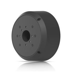 Caixa de derivação (junction box) preta da Ubiquiti para uma instalação limpa e segura das suas câmaras UniFi Bullet, Dome e Turret. Resistente a vandalismo. - UACC-CAMERA-JB-B