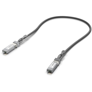 Cabo Direct Attach (DAC) passivo de 0.5m da Ubiquiti. Suporta 1G e 10G, ideal para ligações de baixa latência dentro de racks com equipamentos SFP/SFP+. - UACC-DAC-SFP10-0.5M