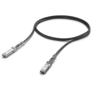 Cabo Direct Attach (DAC) Ubiquiti UACC-DAC-SFP10-1M. Comprimento de 1 metro. Velocidade 10 Gbps. SFP+ para SFP+. Passivo, em cobre. Ideal para racks UniFi. - UACC-DAC-SFP10-1M