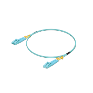 Patch cord de fibra ótica Duplex de 2m da Ubiquiti. Fibra Multi-Modo OM3 (50/125µm) com conectores LC-LC, ideal para ligações de 10Gbps em bastidor. - UACC-OFC-MM-2M