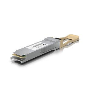 Transceiver QSFP28 que suporta ligações de 100G até 100 metros, utilizando fibra multimodo com conector MPO-12 Tipo B UPC. - UACC-OM-QSFP28-SR4
