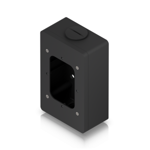 Caixa de derivação (junction box) preta da Ubiquiti para uma instalação limpa e profissional dos seus leitores UniFi Access e Intercom Viewers. - UACC-READER-JB-B
