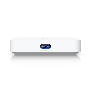 Poderoso e compacto, cloud gateway de 2.5G com suporte para mais de 30 equipamentos UniFi e mais de 300 clientes, encaminhamento IPS de 1.5 Gbps e armazenamento NVR selecionável. - UCG-MAX