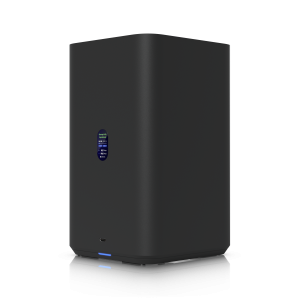 Network Attached Storage (NAS) compacto da Ubiquiti com 2 baías para discos 3.5
