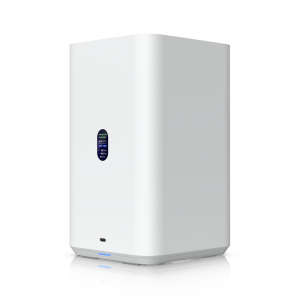 Network Attached Storage (NAS) compacto da Ubiquiti com 2 baías para discos 3.5