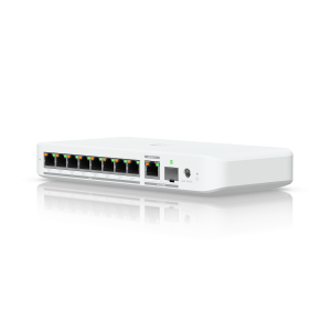 Switch PoE++ flexível de 8 portas 2.5 GbE com uma porta de uplink combinada 10 GbE RJ45/SFP+ que pode ser alimentada por PoE+++ ou por um adaptador de corrente AC - USW-FLEX-2.5G-8-POE