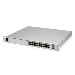 O USW-Pro-24-POE é um switch Gigabit Layer 2 e Layer 3 configurável com PoE+ 802.3at e PoE++ 802.3bt com deteção automática. Com 16 portas Ethernet RJ45 PoE+ e 8 portas PoE++ com um PoE budget total de 400W, e 2 portas SFP+ oferecem opções de uplink