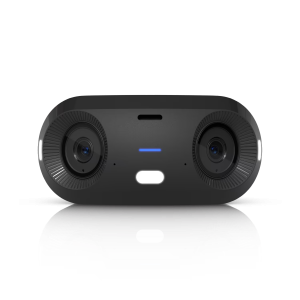 Câmara panorâmica Ubiquiti G6 com cobertura de 180°. Resolução 16MP (Dual 4K), inteligência artificial para reconhecimento facial e matrículas, PoE+ e visão noturna 20m. - UVC-G6-180-B