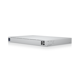Gateway Multi-WAN de 10G da Ubiquiti para redes de grande escala. O UXG-Pro oferece routing de 3.5Gbps com IDS/IPS, 2x portas 10G SFP+ e redundância de energia. - UXG-PRO